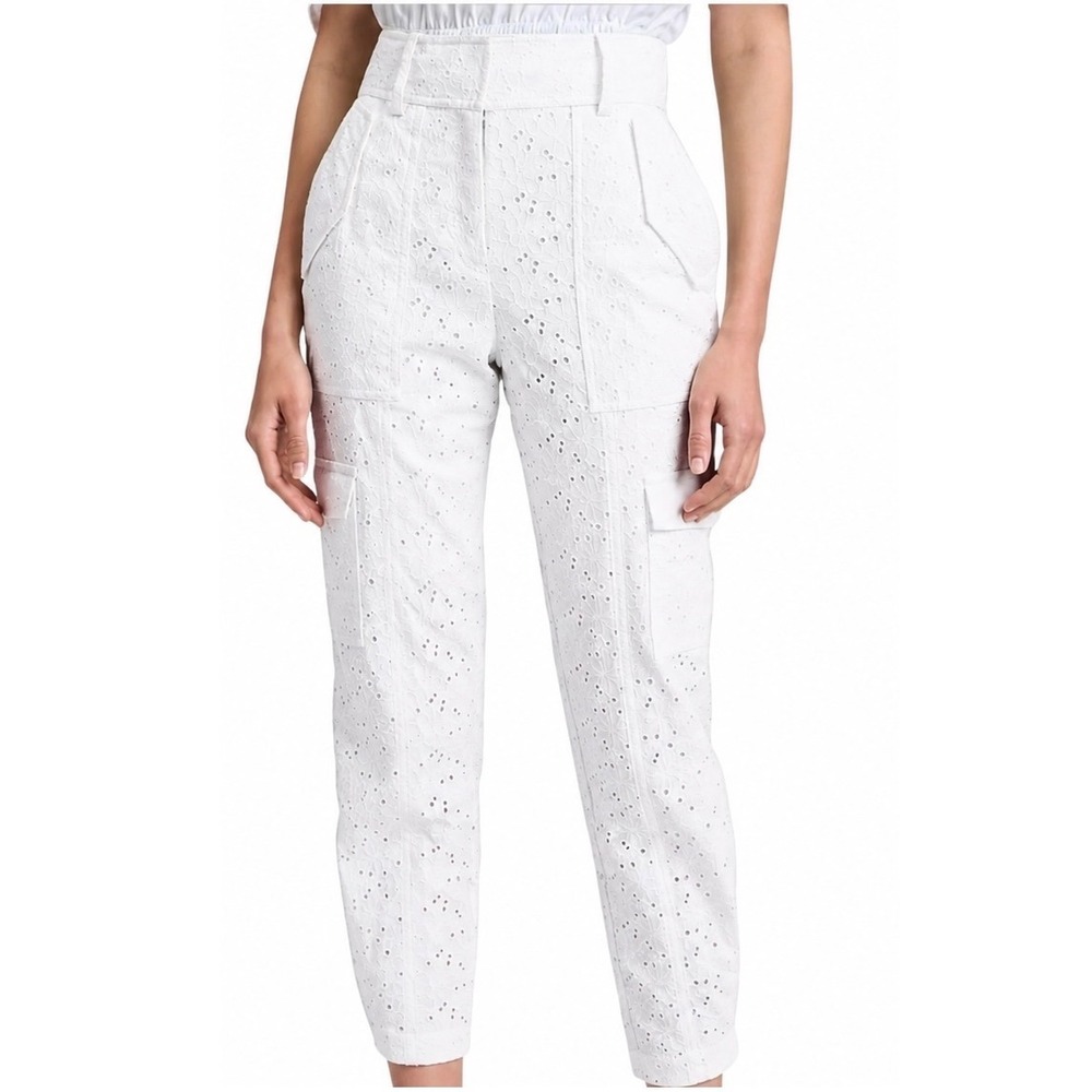 Derek Lam‎ 10 Crosby Utility Pants Mila Eyelet White Floral 4